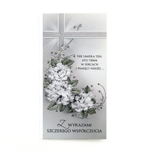 Karnet kondolencyjny z kwiatami